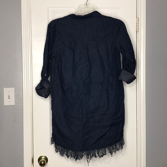 Blue jean dress with fringe. NEVER WORN - Picture 2 of 2